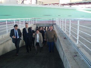 Imagen de la visita a las obras del velódromo (Foto: Ayto. Galapagar)